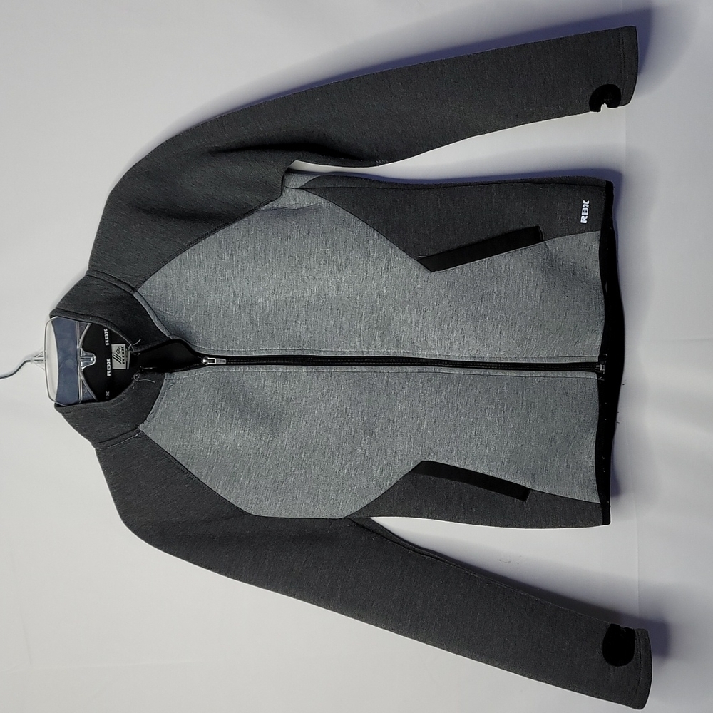 NWOT RBX two tone gray zip up thick sweatshirt jacket athletic sz Medium